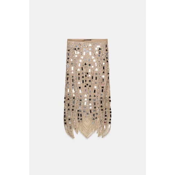 Zara Dresses & Skirts - ZARA SEQUIN MIDI SKIRT
